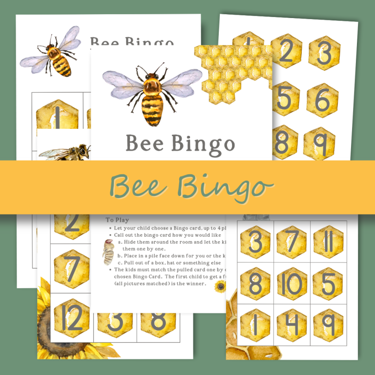 Bee Bingo: Number Recognition 1-12